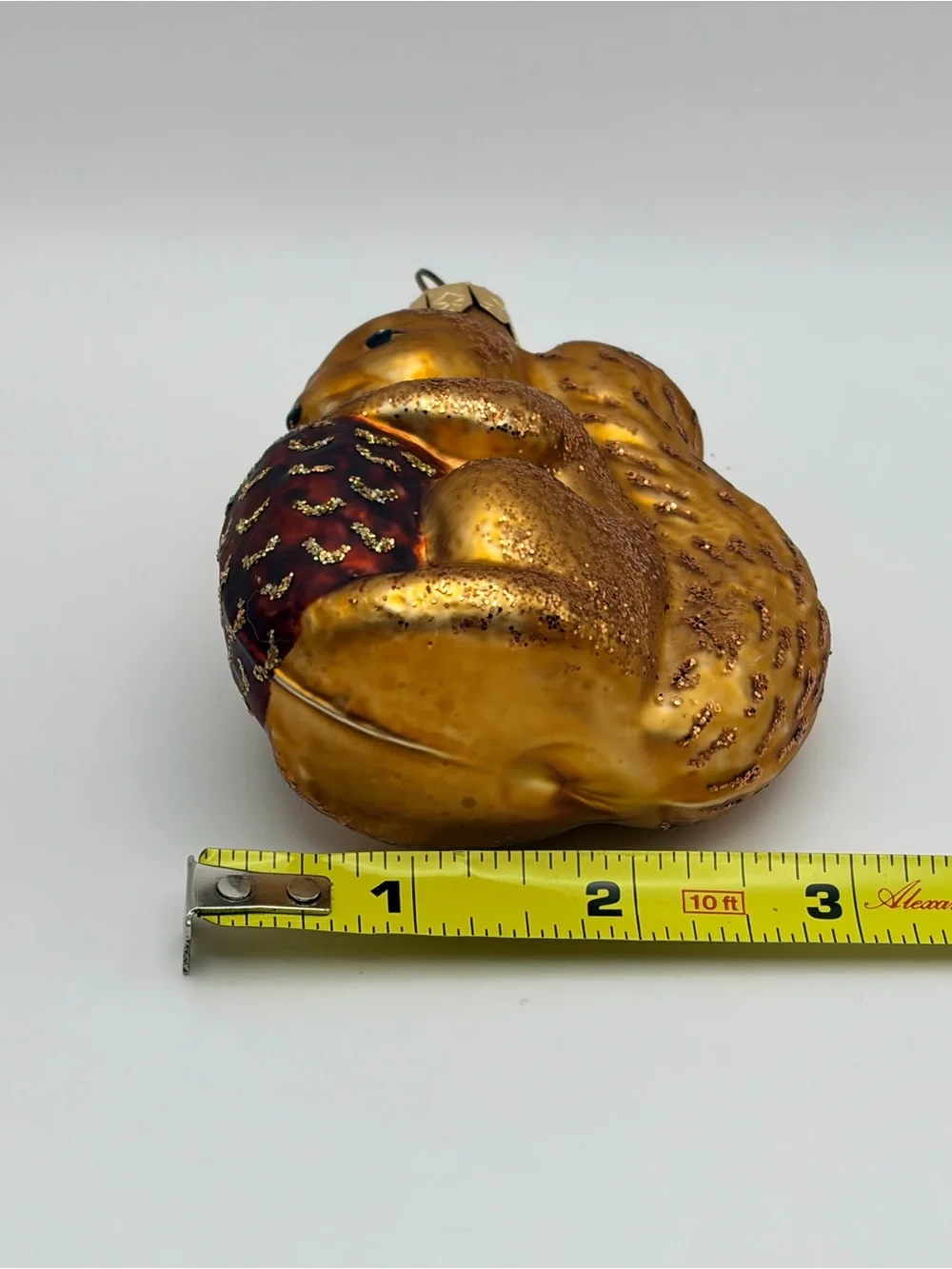 SQUIRREL Glass 4” Ornament Thanksgiving Fall Christmas Hand Painted/Decorated